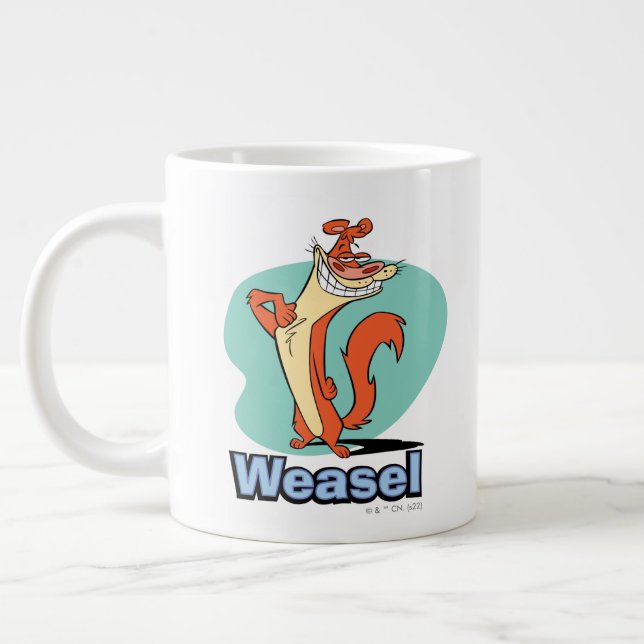 Taza De Café Gigante Gráfica de carácter de Weasel Orgulloso (Izquierda)