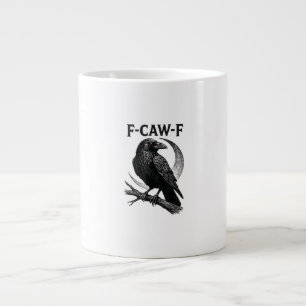 Taza De Café Gigante Gráfica Retrodivertida de Cuervo F-Caw-F