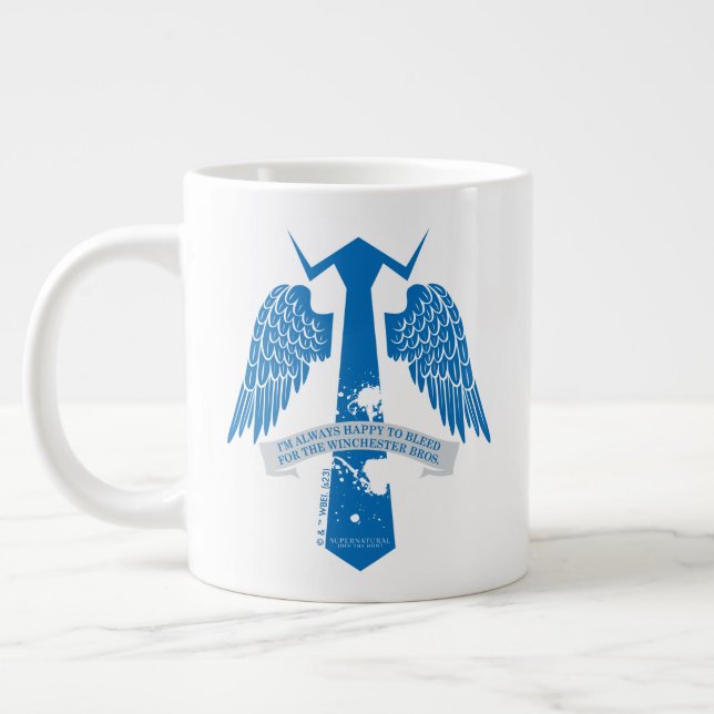 Taza De Café Gigante Gráfico de citas de castiel supernatural (Izquierda)