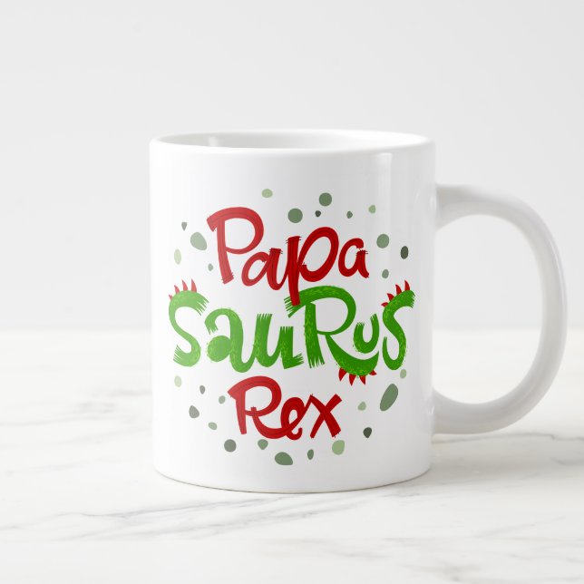 Taza De Café Gigante Gráfico de Papa Saurus Rex (Derecha)