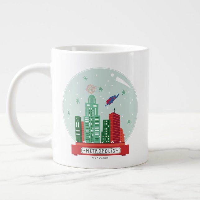 Taza De Café Gigante Gráfico del Globe de Nieve de Superman Metropolis (Izquierda)