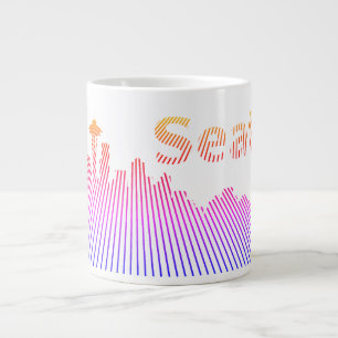 Taza De Café Gigante Gráfico del perfil del perfil de Seattle