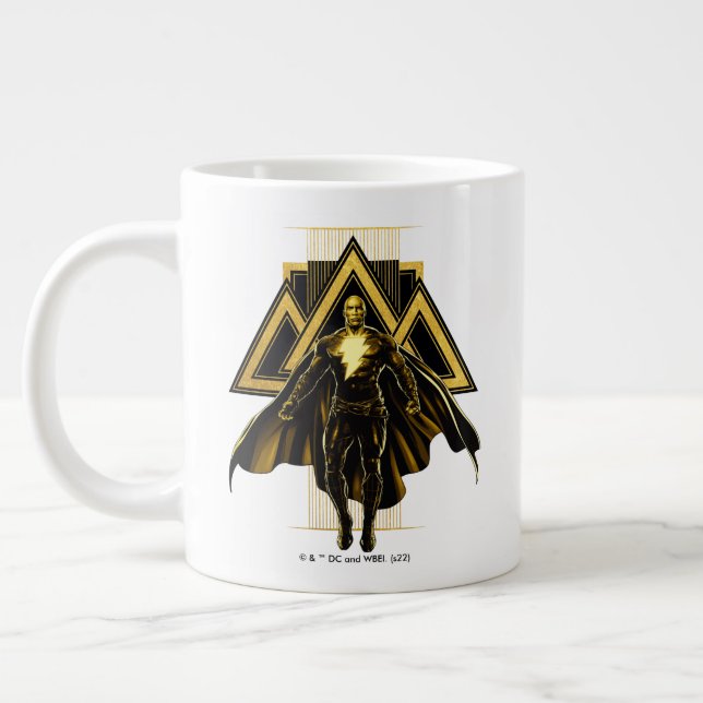 Taza De Café Gigante Gráfico del pilar triangular del Adam negro (Izquierda)