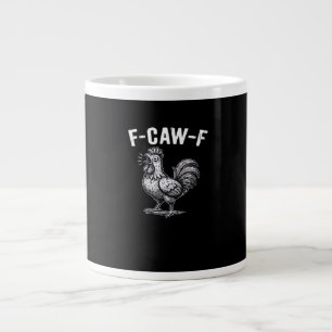 Taza De Café Gigante Gráfico Retro de Pollo F-Caw-F