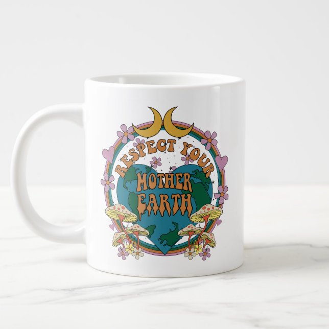 Taza De Café Gigante Gráfico retro madre tierra de 70 (Izquierda)