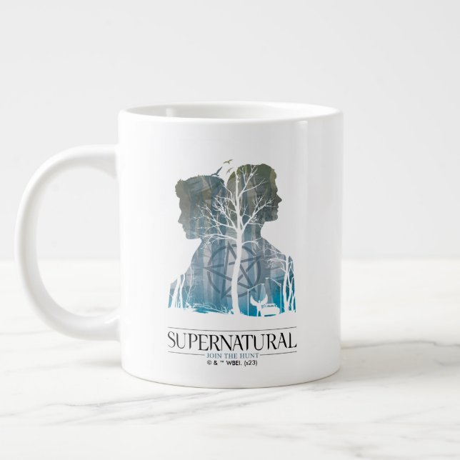 Taza De Café Gigante Gráfico supernatural del bosque Winchester Bros (Izquierda)