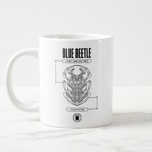 Taza De Café Gigante Gráfico técnico de escarabajo azul (Izquierda)