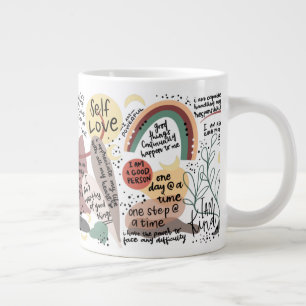 Taza De Café Gigante Gráficos de Afirmaciones de Amor Propio Positivo
