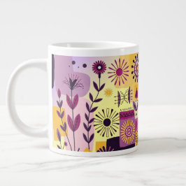 Taza De Café Gigante Grafiti floral
