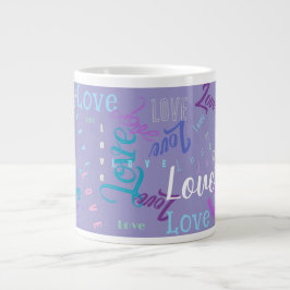 Taza De Café Gigante Grafitti de palabras de amor palabra repetitiva (P