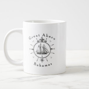 Taza De Café Gigante Gran Brújula Náutica de Vela Abaco Bahamas