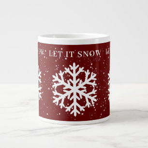 Taza De Café Gigante Gran copo de nieve blanco, DEJEN QUE NIEVE