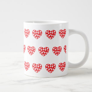 Taza De Café Gigante Gran corazón rojo con corazones pequeños