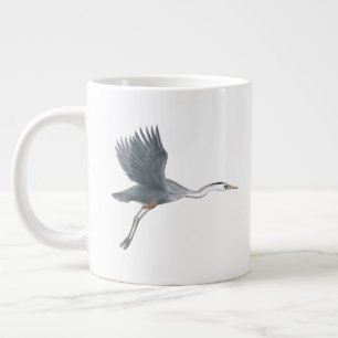 Taza De Café Gigante Gran garza azul en vuelo