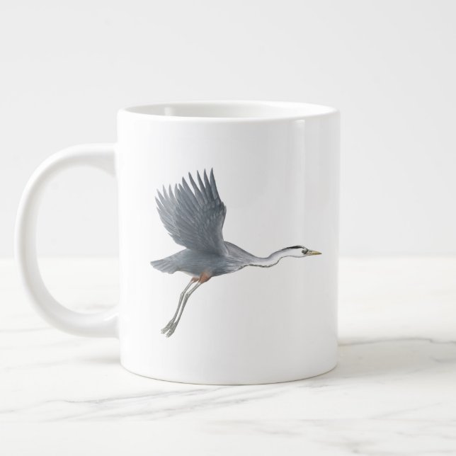 Taza De Café Gigante Gran garza azul en vuelo (Izquierda)