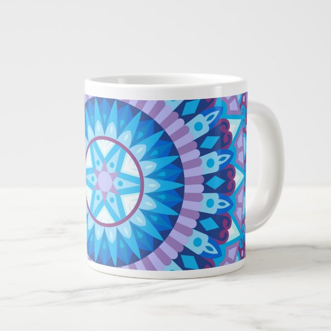 Taza De Café Gigante Gran Mandala de Invierno Patrón de Copo de Nieve A (Derecha)