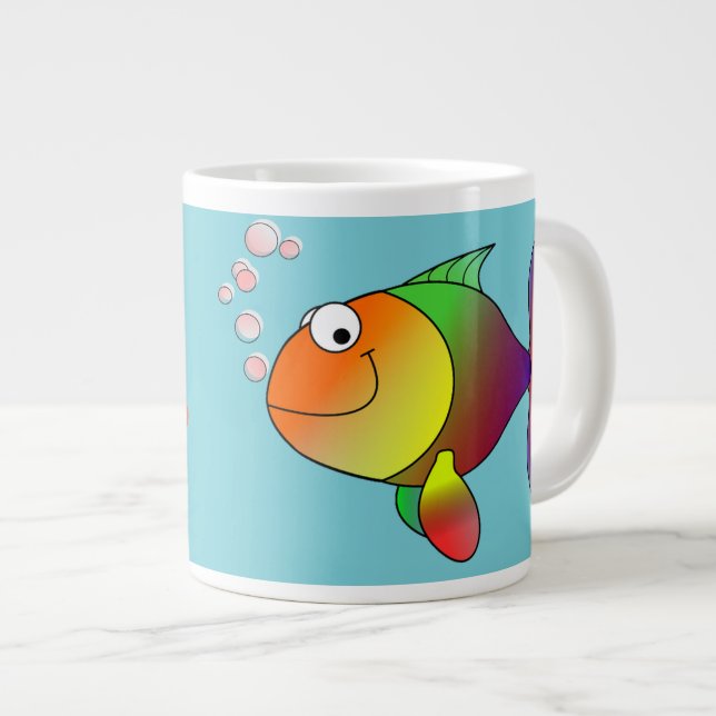 Taza De Café Gigante GRAN PESCADO, PEQUEÑO POND - Jumbo Mug (Derecha)