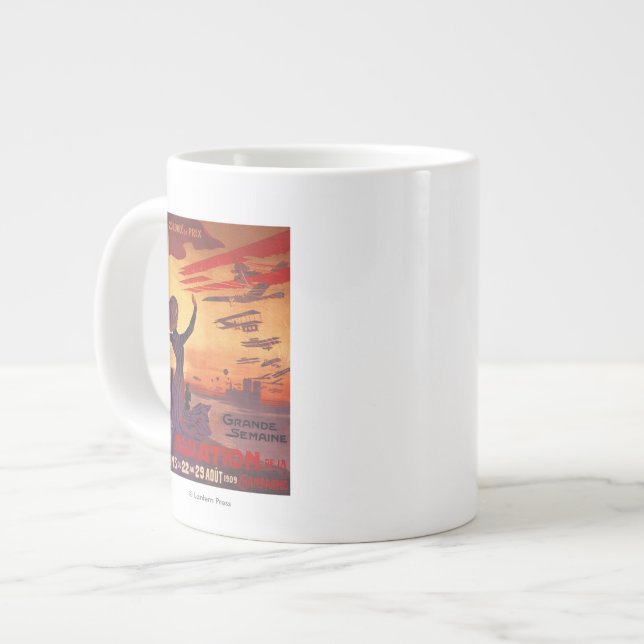 Taza De Café Gigante Gran semana de la aviación - poster que agita de (Izquierda)
