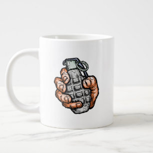 Taza De Café Gigante Granada De Mano Al Estilo De Los Comics