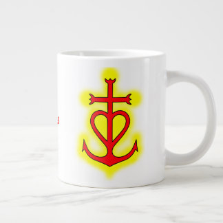Taza De Café Gigante Grande Tasse Croix camarguaise (Fides Caritas Spes