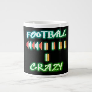 Taza De Café Gigante Grandes palabras y gráficos de locos por el fútbol