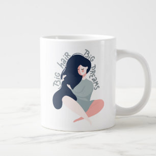 Taza De Café Gigante Grandes sueños de cabello grande