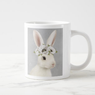Taza De Café Gigante granja moderna de cosecha de conejo blanco