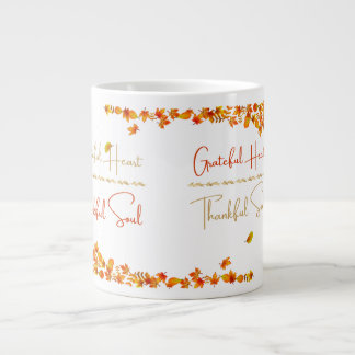 Taza De Café Gigante Grateful Heart Thankful Soul Mug – Minimal Fall
