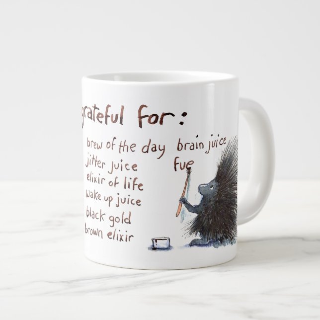 Taza De Café Gigante Gratitud de Porcupine (Derecha)