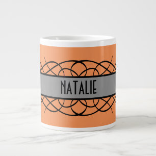 Taza De Café Gigante Gray Deco Flourig Mug