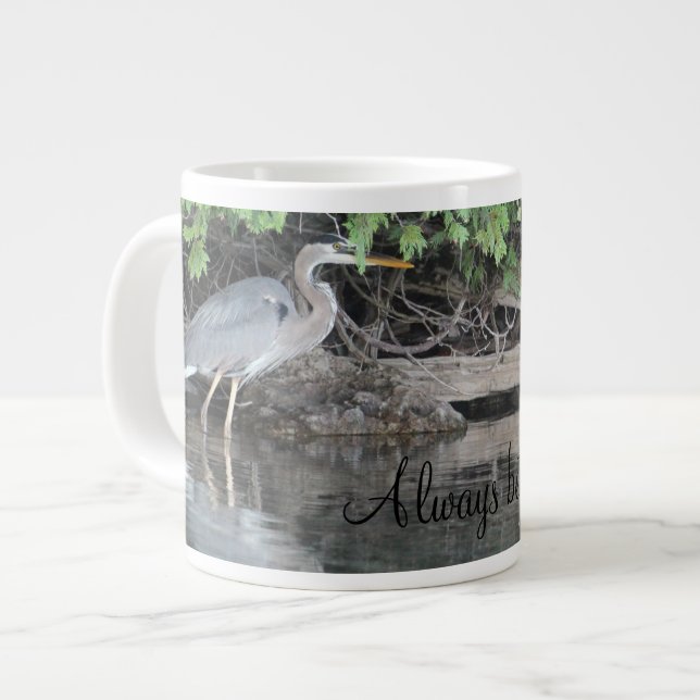 Taza De Café Gigante Gray Heron Bird (Izquierda)