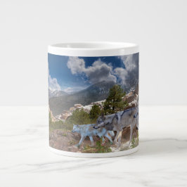 Taza De Café Gigante Gray Wolves Family Journey