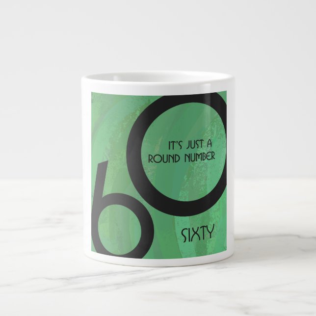 Taza De Café Gigante Green 60 Decade Birthday (Frente)