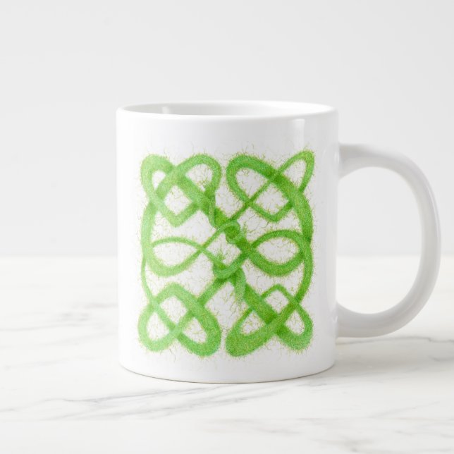 Taza De Café Gigante GREEN CELTIC KNOT Big Mug (Derecha)