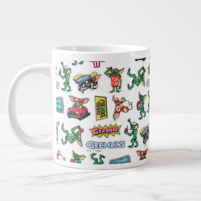 Taza De Café Gigante Gremlins™ Sticker Fun Pattern (Izquierda)