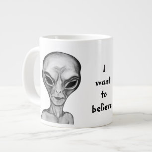 Taza De Café Gigante Grey Alien , quiero creer