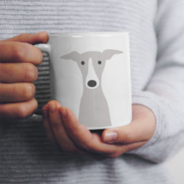 Taza De Café Gigante Greyhound lindo, griego italiano o lechón