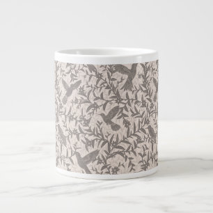 Taza De Café Gigante Gris foliáceos colibríes