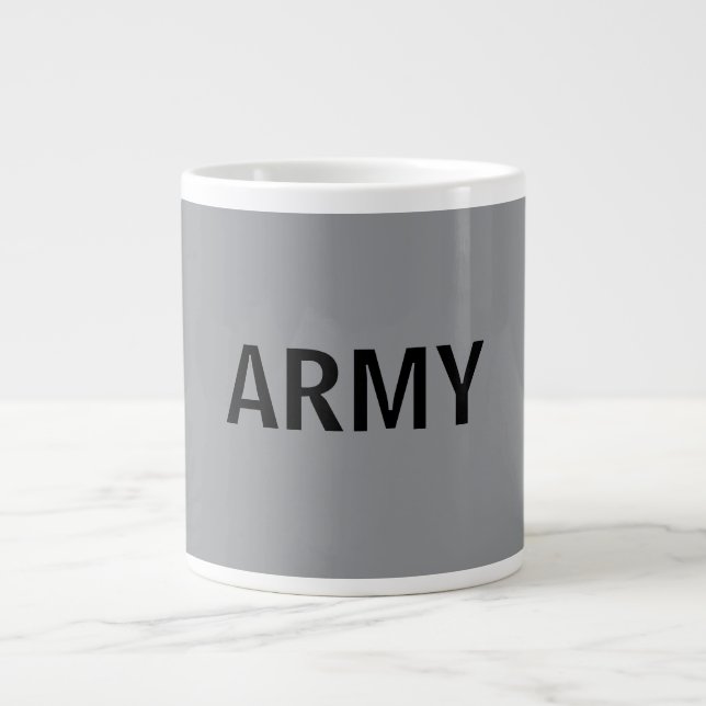 Taza De Café Gigante gris militar (Frente)