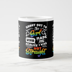 Taza De Café Gigante Grito a la chica camiseta orgullo lésbico LGBT T G