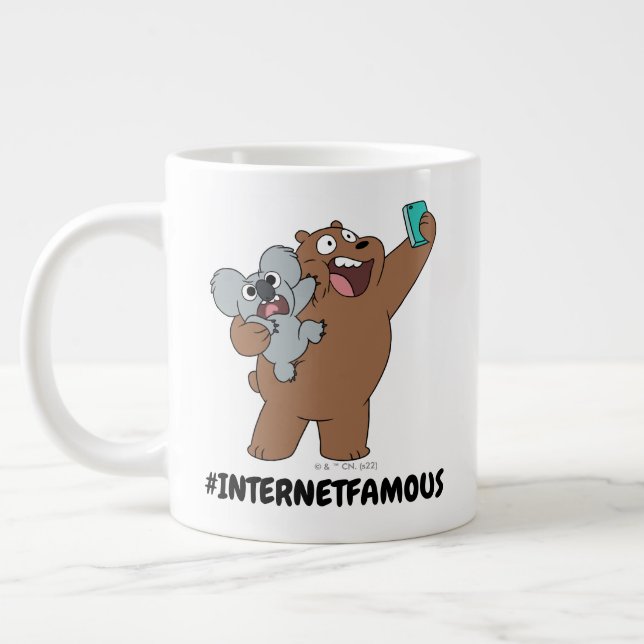 Taza De Café Gigante Grizz y Nom Nom - #InternetFamous (Izquierda)