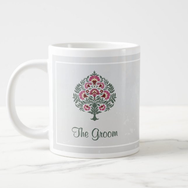 Taza De Café Gigante Groom Mug - Jumbo Mug Floral - Versatil Regalo (Izquierda)