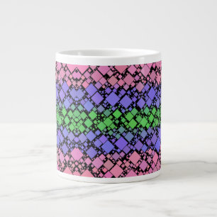 Taza De Café Gigante Groovy Boho Retro Mod Geométrico Orgullo Trigénero