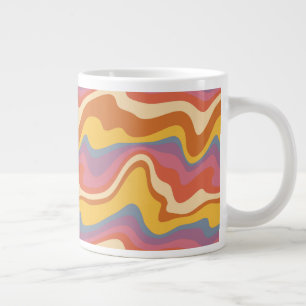 Taza De Café Gigante Groovy Retro Pattern