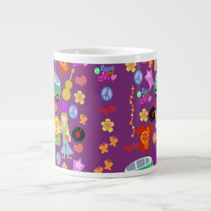 Taza De Café Gigante Groovy Sixties Violet Pattern