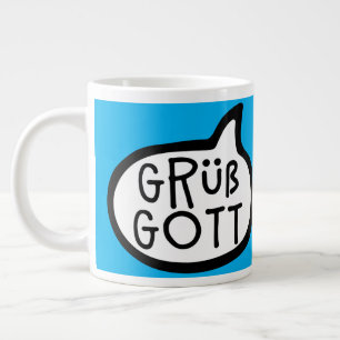 Taza De Café Gigante Grüß Gott, Alemania Hola, Austria, Baviera, Suabia