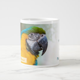 Taza De Café Gigante Guacamayo Azul y Amarillo Salmo 145:9 RVR