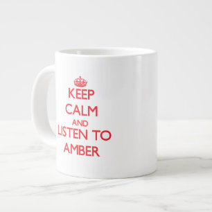 Taza De Café Gigante Guarde la calma y escuche el ámbar