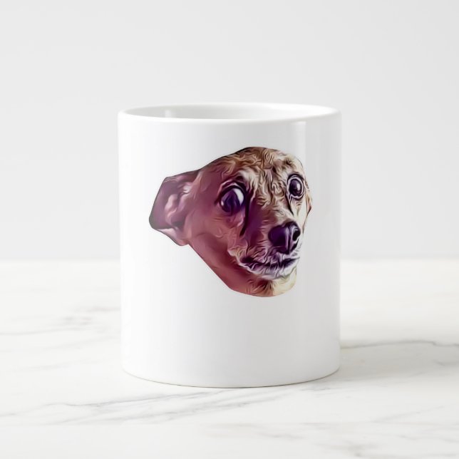 Taza De Café Gigante Guay asusta a Chihuahua, un gracioso meme (Frente)