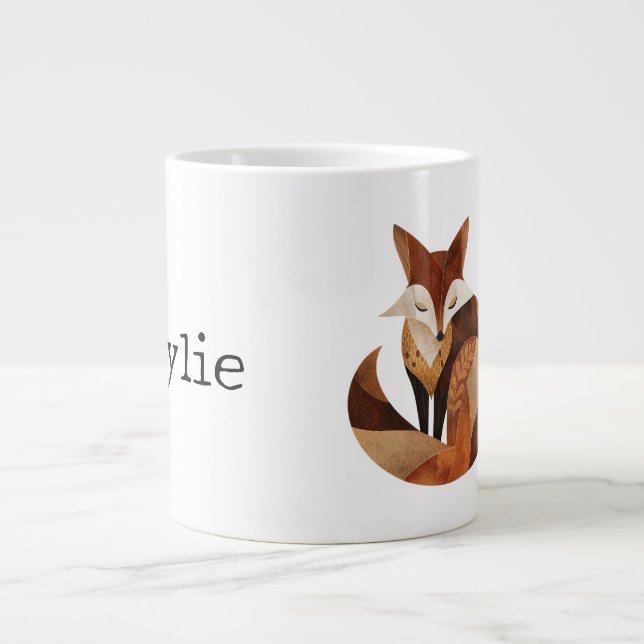 Taza De Café Gigante Guay Brown Cream Naranja Fox (Frente)